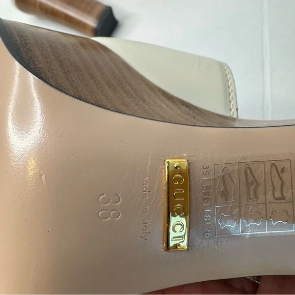 Gucci interlocking G cut out Platform Leather Heels Size 38 - Picture 9 of 13